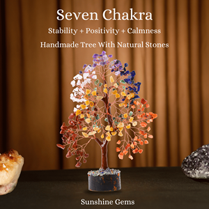 Árbol de la Vida de Cristal de los Siete Chakras, Tallado en Alambre Dorado, Árbol de Piedras Preciosas de Ágata de Alta Calidad, Piedras Curativas Naturales para Decoración del Hogar - Product Image 6