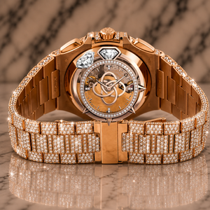 Montre bracelet de luxe haut de gamme en moissanite pour homme, entièrement sertie de pierres - Product Image 3