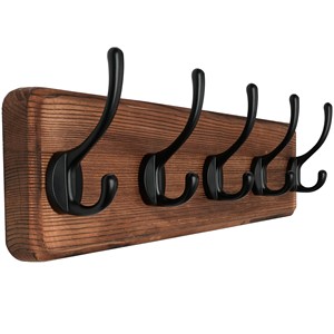 Rustic Fir Wood <b>Wall</b> Hook <b>Rack</b> 10-Hook Hand-Carved Wholesale Moradabad - Product Image 2