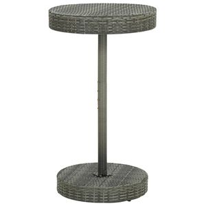 Tavolo da Giardino Resistente per Esterni in Rattan PE Grigio e Acciaio Verniciato a Polvere - Product Image 1