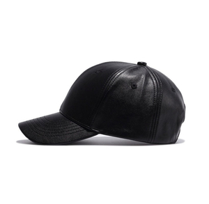 Gorras de Béisbol de Diseño Nuevo, de Cuero Genuino, Hechas a Medida, Gorras de Béisbol de Cuero Negro Ajustadas, Servicio OEM a Precios Económicos - Product Image 2