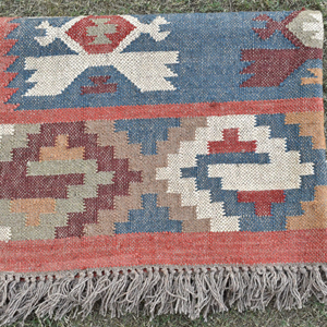Tapis en jute tissé à la main, réversible, style kilim, en fibres naturelles, pour salon et hall d'hôtel, vente en gros - Product Image 1