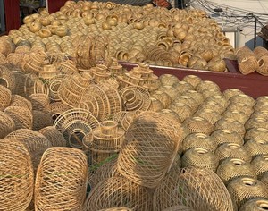 Handwoven Rattan Pendant <b>Light</b> <b>Shade</b> Rustic Boho <b>Wicker</b> Hanging Ceiling Lamp Round Shape Woven for Living Room, Cafe Shop - Product Image 6