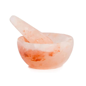 Mortier et pilon en sel rose de l'Himalaya, double usage pour la cuisine et la décoration de la maison, sculpté à la main au Pakistan, artisanat naturel - Product Image 4