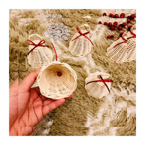Decorative Woven Rattan Bells from Vietnam Designed for Christmas <b>Trees</b> Doorways Gift Shops and Festive Interiors - Product Image 4