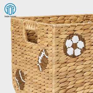 Panier de rangement sportif en jacinthe d'eau tressé fait main pour le football, le basketball, les jouets d'enfants, l'organisation de la chambre d'enfant, vente en gros - Product Image 3