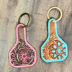 Porte-clés en cuir sculpté à la main porte-clés en cuir de forme exotique accessoires en cuir usiné porte-clés mignon pour unisexe - Product Image 5