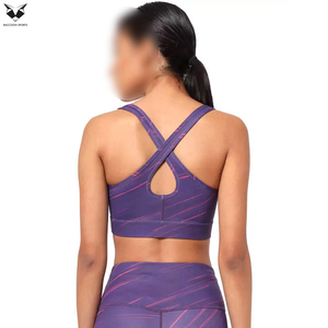 Sujetador Deportivo de Compresión Morado de Doble Tono 2026 en un Solo Color, Ropa de Yoga y Fitness, Diseño Más Reciente, Ropa para Mujer, Más Vendido - Product Image 3