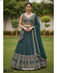Lehenga Choli de qualité supérieure en Faux Georgette Star avec broderie Jari lourde et double sequins, exportateur indien - Product Image 2