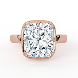 4ct cushion cut moissanite solitaire engagement <b>ring</b> 14k 18k yellow gold 8 prong <b>crown</b> undergallery vintage wedding band gra - Product Image 1