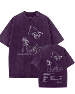 Camiseta bordada con letras formales para hombre, tejido de poliéster/algodón, 240 gramos de peso, serigrafía, estilo de patrón sólido - Product Image 2