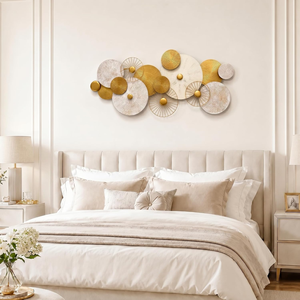 <b>Large</b> 3D Disc Metal <b>Wall</b> Art Modern Geometric Sculpture for Living Room Bedroom Dining Area Entryway Contemporary Home <b>Decor</b> - Product Image 3