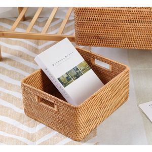 Cesta Rectangular de Mimbre Natural Tejida para Organizar Artículos del Hogar, Tiendas Minoristas y Empaque de Regalos - Product Image 4