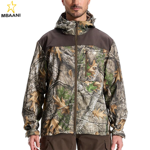 Men's <b>Camo</b> <b>Jacket</b> Hunting Hooded Softshell Fleece Lined Outdoor Hiking Coat - Product Image 1
