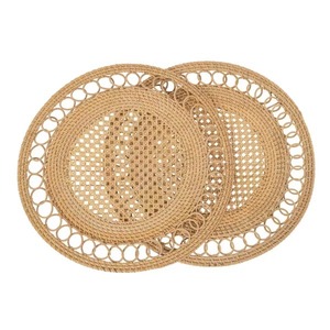 Assiettes de présentation en rotin et sets de table en jute faits main, qualité standard créative, forme et taille personnalisées pour événements - Product Image 6