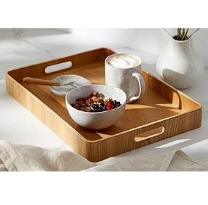 Plateau de service multifonctionnel en bois d'acacia personnalisable et écologique pour la cuisine, l'hôtellerie, la vaisselle moderne pour les fêtes et le service alimentaire - Product Image 2