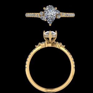 1.26 Carat Pear Shape Diamond Engagement Ring 18k 14k Gold Marquise Side Stone Hidden Halo Wedding Band Women Fine Jewelry <b>Gift</b> - Product Image 3