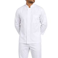 Chemise de chef 100% coton à manches longues, tissu tricoté respirant, veste de chef unisexe pour le personnel des restaurants et des hôtels, ODM, approvisionnement en gros