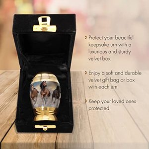 Prestige Brass <b>Keepsake</b> <b>Memorial</b> Cremation Urn Ash Holder Crafted With Fine Surface Texture And Stylish Appearance - Product Image 1