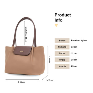 Bolso Tote Minimalista para Mujer, Marca Hody, de Nailon Premium con Cierre de Cremallera, Color Beige, Estilo Casual, Forma Trapezoidal, Auténtico, para el Día de San Valentín - Product Image 2