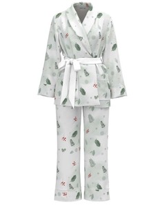 Conjunto de Bata y Camisón con Estampado Floral para Mujer, Manga Larga, Dos Piezas, Ropa de Dormir de Algodón y Fibra de Bambú, Suave y Cómoda para Primavera - Product Image 2