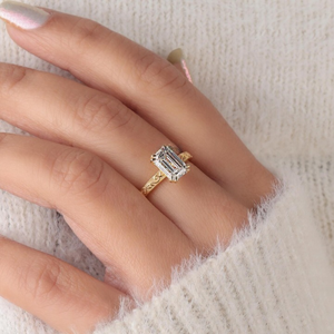 2 ct Emerald Cut Lab Grown <b>Diamond</b> <b>Ring</b> wedding and engagement Lab Grown <b>Diamond</b> <b>Ring</b> for her - Product Image 5