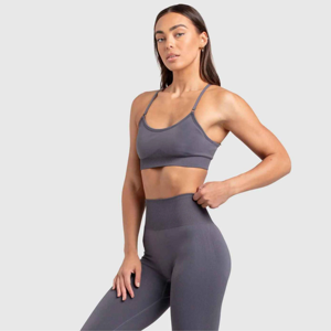 Leggings Deportivos de Cintura Alta sin Costuras de Algodón/Fibra de Bambú al por Mayor, Transpirables, con Efecto Levantacola, Tejido Medio, hasta la Rodilla, Estilo Urbano, Todo en Uno - Product Image 2