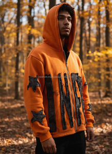 Wholesale Custom Logo Design 100% Cotton Fleece Distressed High Quality Vintage Acid Wash Eco-Friendly 200g Streetwear Hoodie - Product Image 3