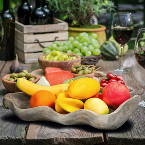 Handcrafted <b>Wooden</b> Fruit Tray Decorative Wood <b>Serving</b> <b>Platter</b> Handmade Fruit Display Tray for Kitchen Dining Table Snacks Sweets - Product Image 4