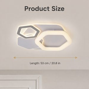 Plafonnier LED moderne en acrylique géométrique à intensité variable avec télécommande 140W, montage en surface pour salon et chambre - Product Image 4