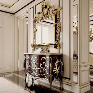 Ensemble de table à manger élégante et classique en acajou massif, respectueux de l'environnement, avec chaises rembourrées, 8 places, design antique européen de luxe - Product Image 4