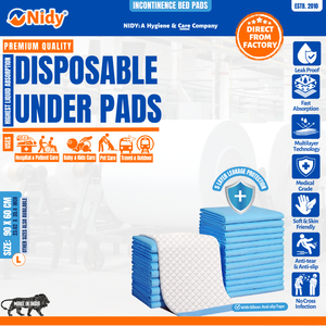 Nidy Protège-lits jetables bleus doux et absorbants pour bébés et enfants - Product Image 5