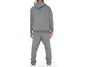 Men and <b>Women</b> High Quality Stacked <b>Pants</b> <b>Sweat</b> Suit Custom Unisex Hooded Joggers and Sweatpants Set Printed Tracksuits - Product Image 4