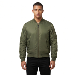 Chaqueta Bomber Extra Grande Personalizada MALUZA INDUSTRIES, Unisex, Estilo Urbano, Chaqueta de Vuelo Vintage, Resistente al Viento e Impermeable, Cuello en V, Frente de Lona - Product Image 5