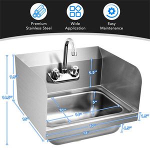 Rubinetto Moderno da Parete in Acciaio Inox Spazzolato con Scarico a Foro Singolo per Villa, Appartamento, Ristorante, Hotel, Caffetteria - Product Image 5