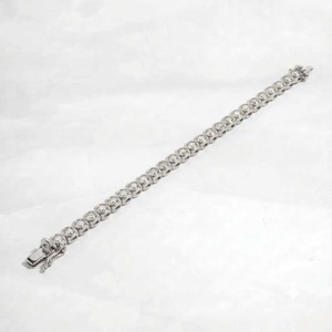 Bracelet VVS délicat en or véritable 14K 18K avec diamants de laboratoire ronds de 2,50 mm, fermoir boîte, monture coussin, bracelet tennis, fermoir coulissant, cadeau pour elle - Product Image 5