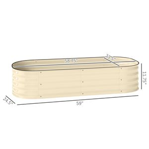 Jardinera Elevada de Metal Galvanizado de 4.9FT X 2FT X 1FT con Borde de Seguridad Color Crema - Product Image 3