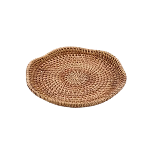 Heat Resistant Rattan Placemat Hand-Woven <b>Round</b> <b>Table</b> <b>Mat</b> for Hot Dishes Protection Durable Kitchen Accessory - Product Image 1