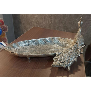 Metal handmade Platter <b>Silver</b> Color Aluminium Made Admirable Look Dishes & Plates For Serving Food Dinnerware Accessories Supply - Product Image 5