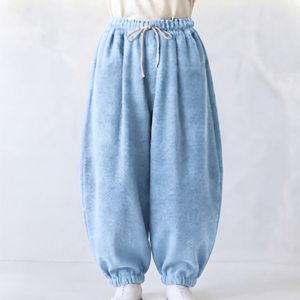 Pantalones de chándal de poliéster para mujer, holgados, de corte regular, cálidos para invierno, de pierna ancha, informales, estilo hip hop, con bordado - Product Image 6