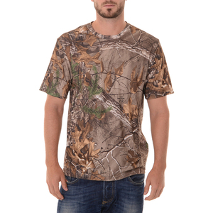 Camiseta de Camuflaje Realtree para Hombre al por Mayor |   100% poliéster/algodón hilado en anillo, cuello redondo |   Camiseta de Manga Corta para Caza, Peso 220 gramos - Product Image 1