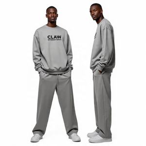 OEM personalizado desgastado parche bordado Logo ácido lavado Vintage pulóver con capucha acampanada sudaderas pantalones de peso pesado chándal para hombres - Product Image 6