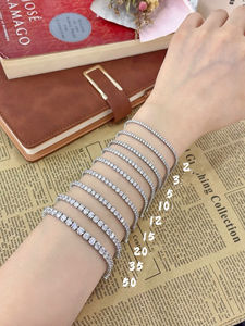 Bracelet tennis en or massif 18 carats, diamants noirs et blancs taille brillant, style hip-hop, unisexe, pour fiançailles, anniversaire, fête, IGI - Product Image 4