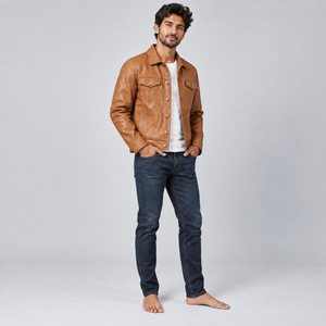 Chaqueta de cuero para hombre con estilo clásico inspirado en motociclistas, construcción duradera, forro suave y un ajuste cómodo para uso en exteriores. - Product Image 5