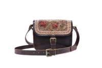 Tas selempang kulit Tooled tangan untuk wanita disesuaikan Vintage selesai tas kulit wanita tas selempang kulit penuh Grain