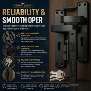 KELLTON Durable Modern Ambidextrous Door <b>Lock</b> Set Lever Handle Cylinder Rust Resistant Easy Installation for Home Commercial Use - Product Image 4