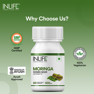 Complément alimentaire pour la santé digestive à base d'extrait de feuilles de Moringa 500 mg, best-seller, 60 capsules végétariennes, certifié GMP, adapté aux femmes enceintes - Product Image 2