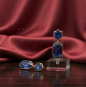 Boucles d'oreilles pendantes fantaisie bleues hydro 5,5 pouces 10 mm en pierres précieuses, en argent sterling 925 plaqué or, cadeau pour elle - Product Image 4