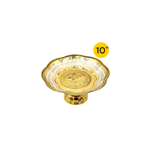 ถาดเสิร์ฟทองเหลืองแปดเหลี่ยม10 "พร้อมอุปกรณ์ทำจากไม้บราส์ลายดอกกุหลาบถาดพรีเมี่ยมจากประเทศไทยสำหรับร้านอาหารชั้นนำของโรงแรม - Product Image 1