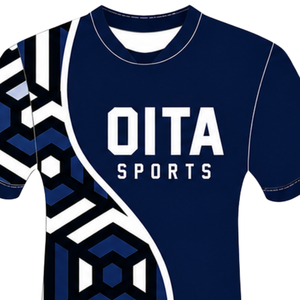 Camiseta de Rugby Geométrica Azul Marino, Negra y Blanca, de Manga Corta y Cuello Redondo, Personalizable, Transpirable, para Entrenamiento Deportivo en Equipo - Product Image 3